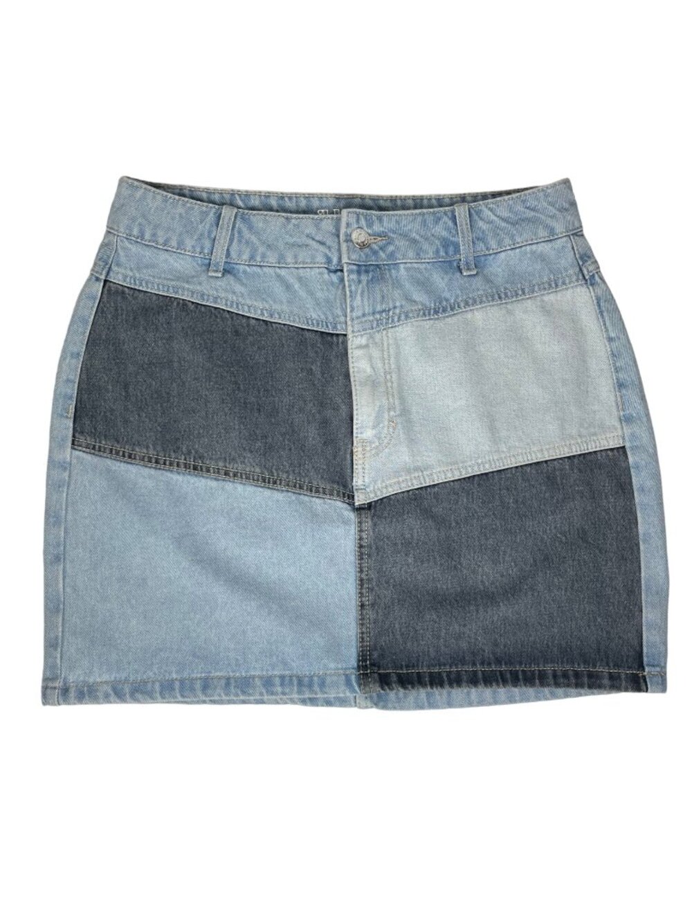 Wild Fable Patchwork Denim Skirt Womens Size 6‎ Blue Casual
